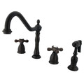 Kingston Brass Widespread Kitchen Faucet, Oil Rubbed Bronze KB1795AXBS